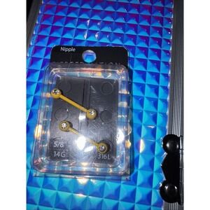 NWT Spencer Pierced Nation 14g 5/8" 316L Nipple Rings Yellow Sunflower Dandelion